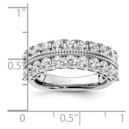 14k White Gold 1 3/4 carat Lab Grown Diamond VS/SI+ G+ Complete Fashion Band