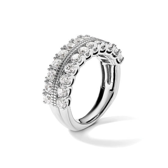 14k White Gold 1 3/4 carat Lab Grown Diamond VS/SI+ G+ Complete Fashion Band