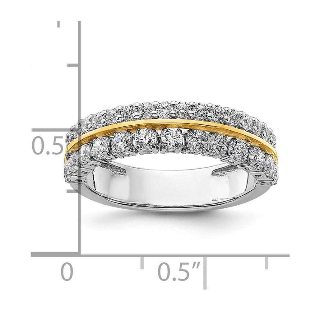 14k Two-tone 7/8 carat Lab Grown Diamond VS/SI+ G+ Complete Double Row Fashion Band