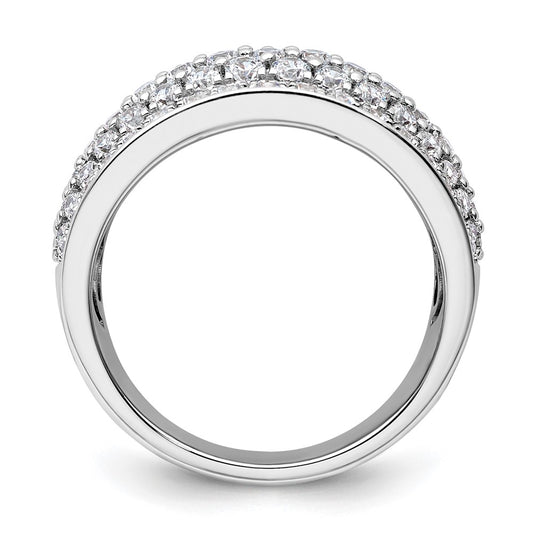 14k White Gold 1 3/4 carat Lab Grown Diamond VS/SI+ G+ Complete Fashion Layered Band