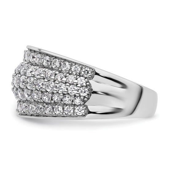 14k White Gold 1 3/4 carat Lab Grown Diamond VS/SI+ G+ Complete Fashion Layered Band