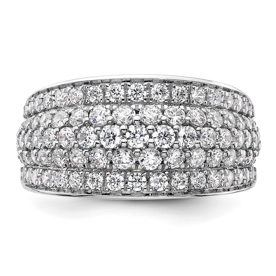 14k White Gold 1 3/4 carat Lab Grown Diamond VS/SI+ G+ Complete Fashion Layered Band