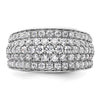 14k White Gold 1 3/4 carat Lab Grown Diamond VS/SI+ G+ Complete Fashion Layered Band
