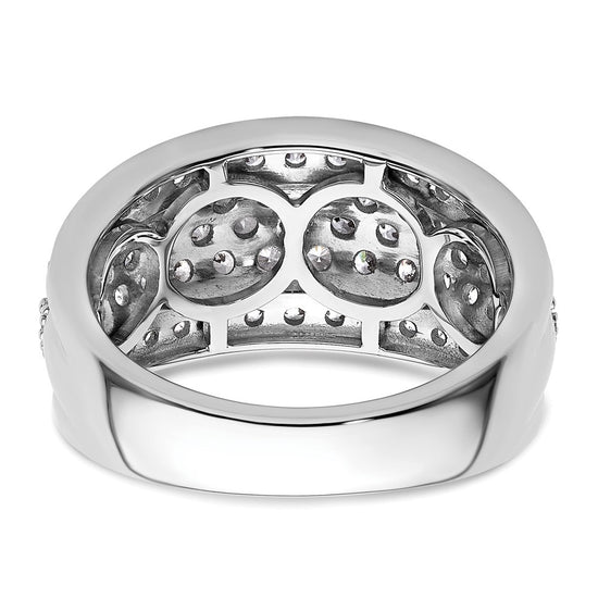 14k White Gold 1 3/4 carat Lab Grown Diamond VS/SI+ G+ Complete Fashion Layered Band