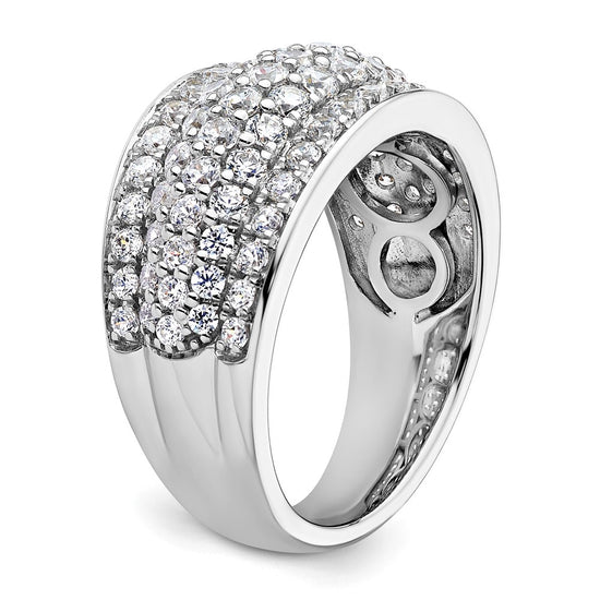14k White Gold 1 3/4 carat Lab Grown Diamond VS/SI+ G+ Complete Fashion Layered Band