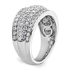 14k White Gold 1 3/4 carat Lab Grown Diamond VS/SI+ G+ Complete Fashion Layered Band