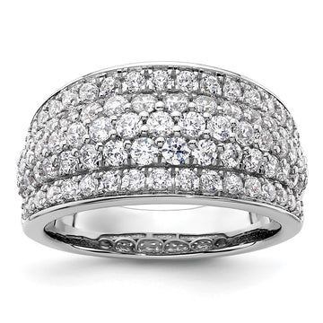 14k White Gold 1 3/4 carat Lab Grown Diamond VS/SI+ G+ Complete Fashion Layered Band