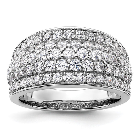 14k White Gold 1 3/4 carat Lab Grown Diamond VS/SI+ G+ Complete Fashion Layered Band