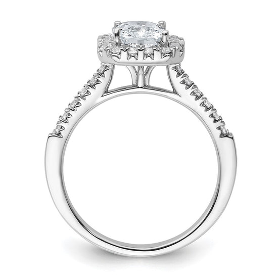 14kw Lab Grown VS/SI+ G+ Dia Radiant Halo Semi-mount Engagement Ring