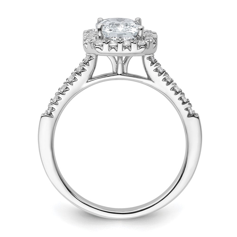 14kw Lab Grown VS/SI+ G+ Dia Radiant Halo Semi-mount Engagement Ring