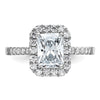 14kw Lab Grown VS/SI+ G+ Dia Radiant Halo Semi-mount Engagement Ring