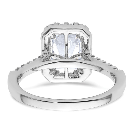 14kw Lab Grown VS/SI+ G+ Dia Radiant Halo Semi-mount Engagement Ring