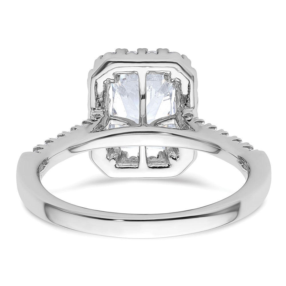 14kw Lab Grown VS/SI+ G+ Dia Radiant Halo Semi-mount Engagement Ring