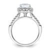 14kw Lab Grown VS/SI+ G+ Dia Radiant Halo Semi-mount Engagement Ring