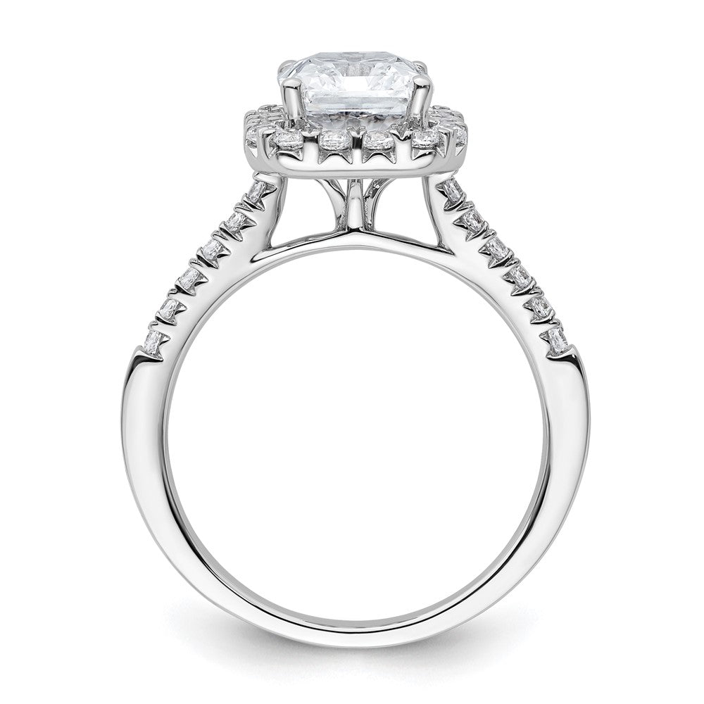 14kw Lab Grown VS/SI+ G+ Dia Radiant Halo Semi-mount Engagement Ring