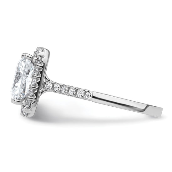 14kw Lab Grown VS/SI+ G+ Dia Radiant Halo Semi-mount Engagement Ring