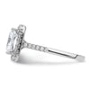 14kw Lab Grown VS/SI+ G+ Dia Radiant Halo Semi-mount Engagement Ring
