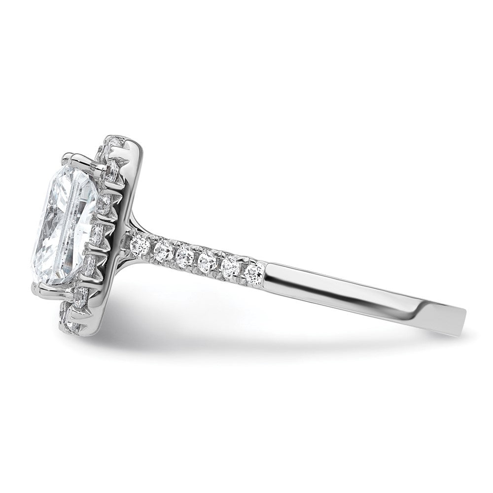 14kw Lab Grown VS/SI+ G+ Dia Radiant Halo Semi-mount Engagement Ring