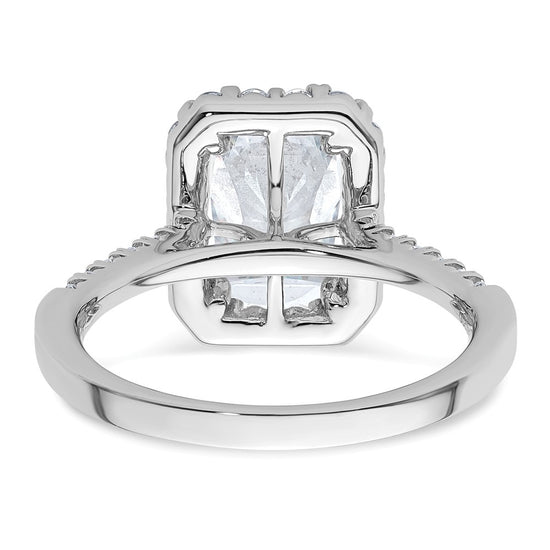 14kw Lab Grown VS/SI+ G+ Dia Radiant Halo Semi-mount Engagement Ring