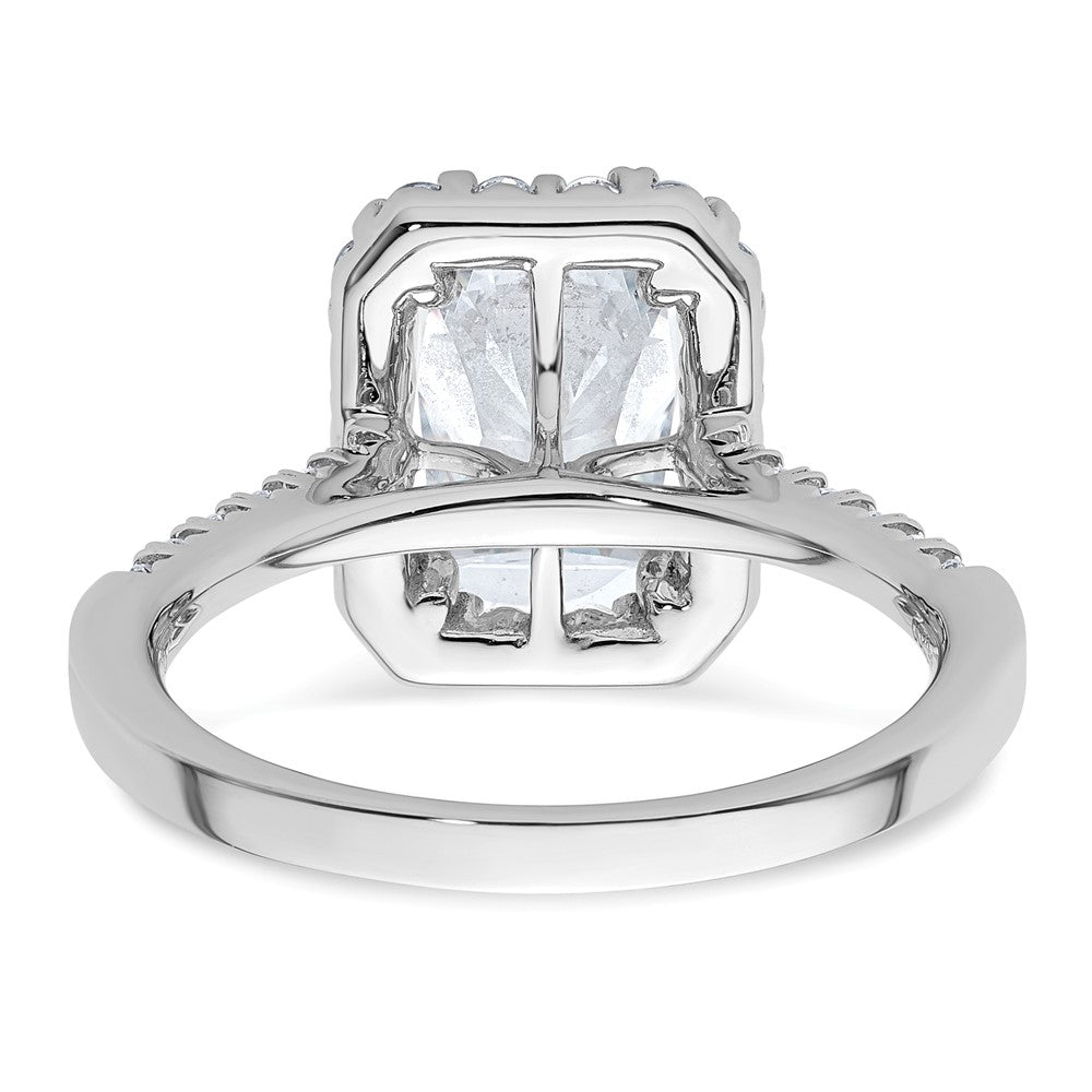 14kw Lab Grown VS/SI+ G+ Dia Radiant Halo Semi-mount Engagement Ring