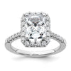 14kw Lab Grown VS/SI+ G+ Dia Radiant Halo Semi-mount Engagement Ring