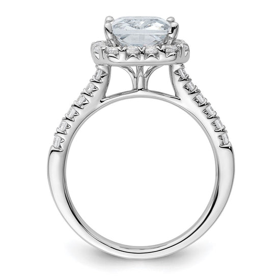 14kw Lab Grown VS/SI+ G+ Dia Radiant Halo Semi-mount Engagement Ring