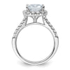 14kw Lab Grown VS/SI+ G+ Dia Radiant Halo Semi-mount Engagement Ring