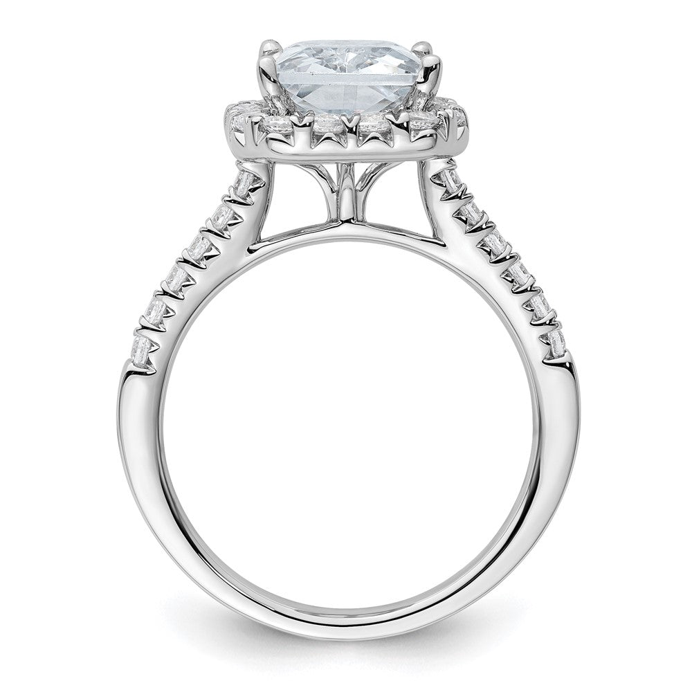 14kw Lab Grown VS/SI+ G+ Dia Radiant Halo Semi-mount Engagement Ring