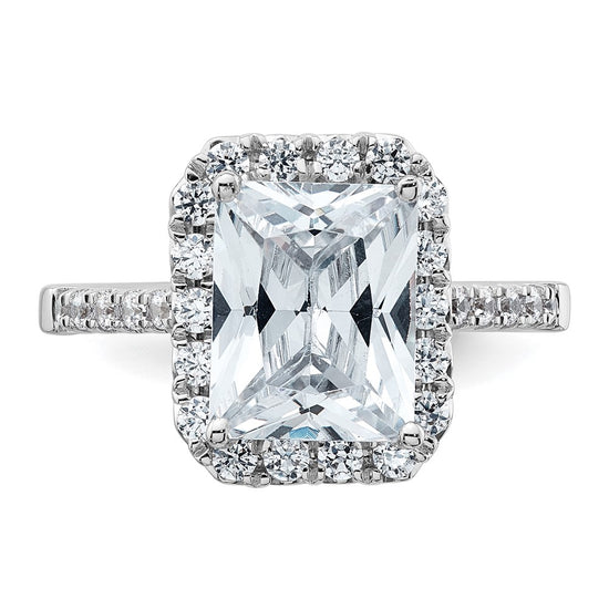 14kw Lab Grown VS/SI+ G+ Dia Radiant Halo Semi-mount Engagement Ring
