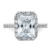 14kw Lab Grown VS/SI+ G+ Dia Radiant Halo Semi-mount Engagement Ring
