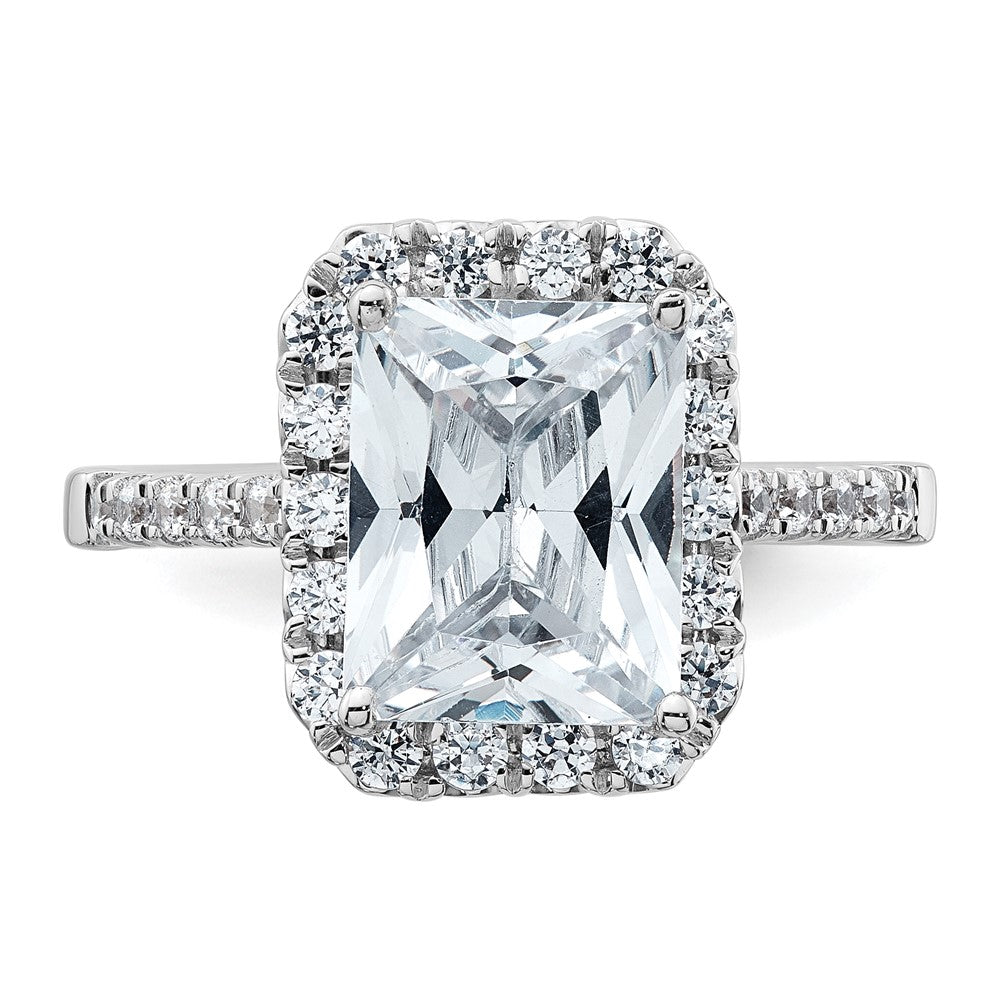 14kw Lab Grown VS/SI+ G+ Dia Radiant Halo Semi-mount Engagement Ring