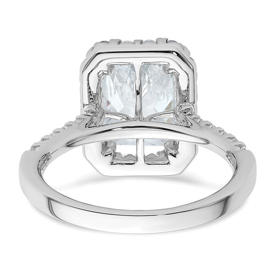 14kw Lab Grown VS/SI+ G+ Dia Radiant Halo Semi-mount Engagement Ring