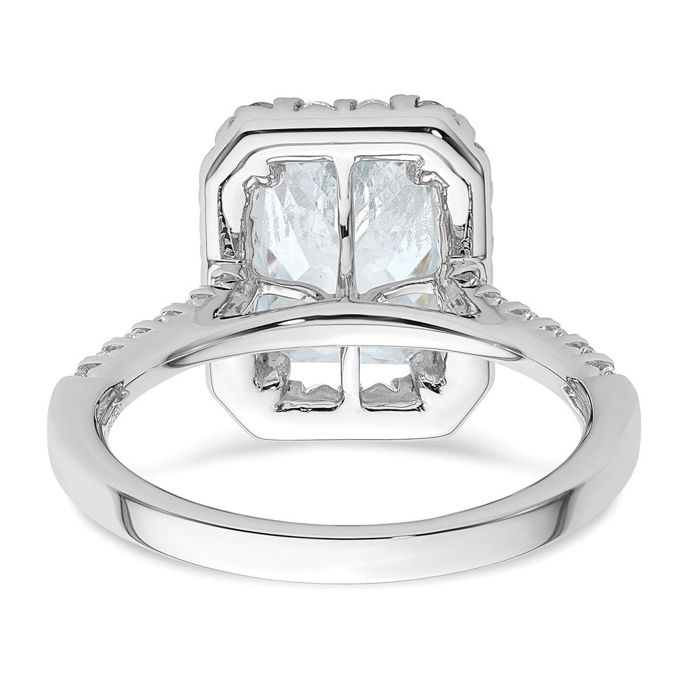 14kw Lab Grown VS/SI+ G+ Dia Radiant Halo Semi-mount Engagement Ring