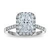 14kw Certified 3.13ct Radiant Lab Grown VS/SI FGH Dia Halo Complete Engagem