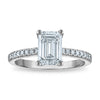 14kw Certified 1.97ct Emerald Lab Grown VS/SI FGH Dia Complete Engagement R