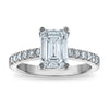 14kw Certified 2.54ct Emerald Lab Grown VS/SI FGH Dia Complete Engagement R