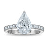 14kw Certified 2.55ct Pear Lab Grown VS/SI FGH Dia Complete Engagement Ring