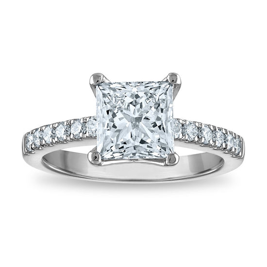 Platinum Certified 2.07ct Princess Lab Grown VS/SI FGH Dia Comp Engagement