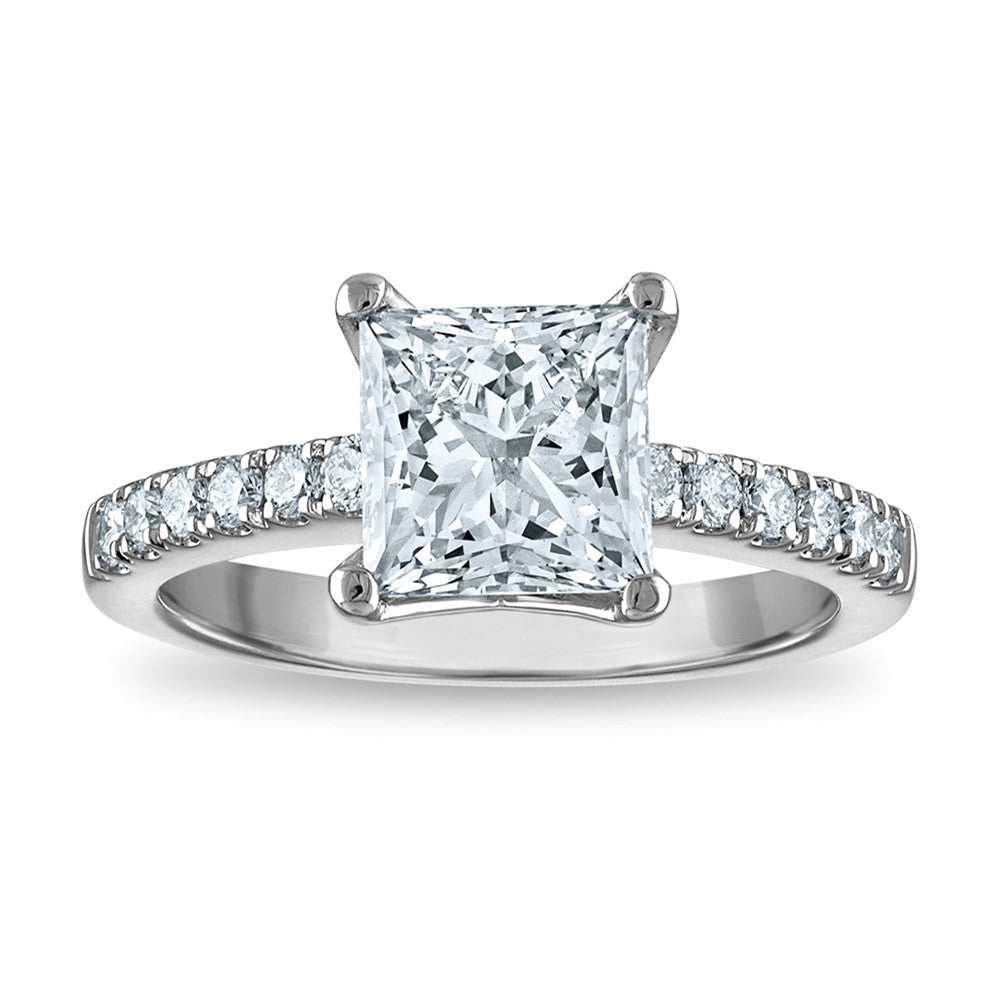 Platinum Certified 2.07ct Princess Lab Grown VS/SI FGH Dia Comp Engagement