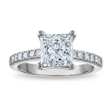 Platinum Certified 2.07ct Princess Lab Grown VS/SI FGH Dia Comp Engagement