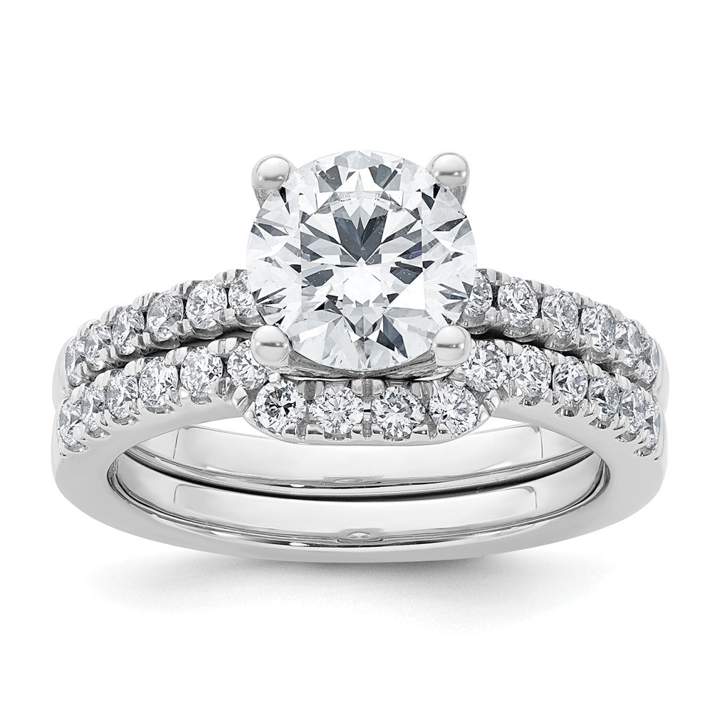 Platinum Certified 2.07ctw Round Lab Grown VS/SI FGH Dia Complete Engagemen