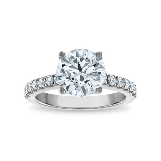 14kw Lab Grown VS/SI+ G+ Dia Round Semi-mount Engagement Ring