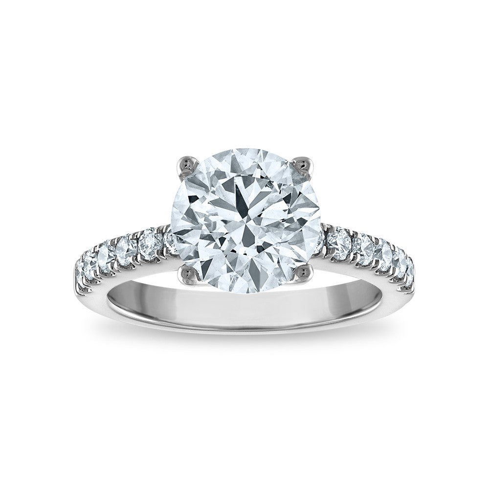 14kw Lab Grown VS/SI+ G+ Dia Round Semi-mount Engagement Ring