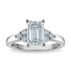 14kw Certified 2.04ct Emerald Lab Grown VS/SI FGH Dia Complete Engagement R