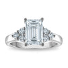 14kw Certified 2.63ct Emerald Lab Grown VS/SI FGH Dia Complete Engagement R