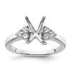 14kw Lab Grown VS/SI+ G+ Dia Oval Semi-mount Engagement Ring