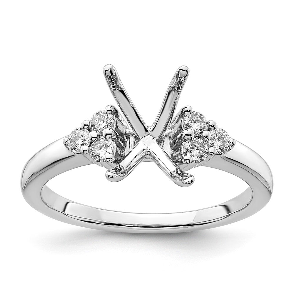14kw Lab Grown VS/SI+ G+ Dia Oval Semi-mount Engagement Ring