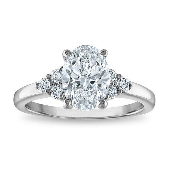14kw Certified 2.05ct Oval Lab Grown VS/SI FGH Dia Complete Engagement Ring