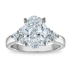 14kw Certified 3.29ct Oval Lab Grown VS/SI FGH Dia Complete Engagement Ring
