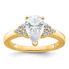14k Yellow, w/ White Head Cert 2.64ct Pear Lab Grown VS/SI FGH Dia Complet
